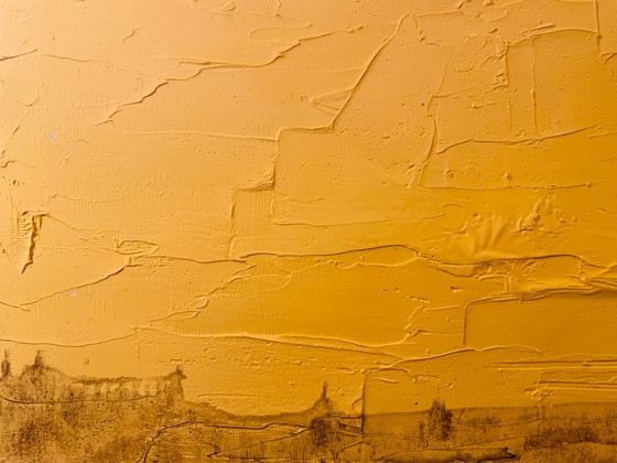 Image 1 of Oil painting on canvas, Egyptian desert landscape "Sun"