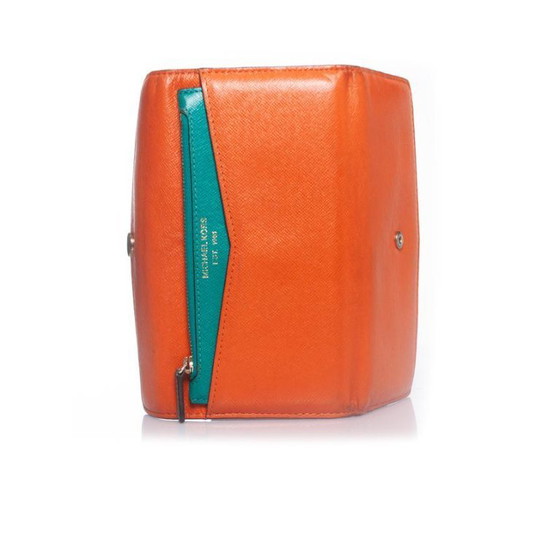 Image 1 of Michael Kors, orange leather wallet