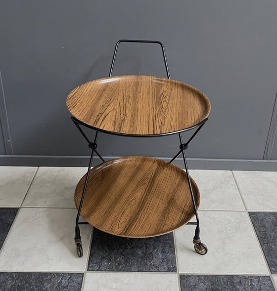 Image 1 of Carrello di servizio pieghevole attribuito a Paul Nagel per Jie Gantofta, Svezia, anni '60.