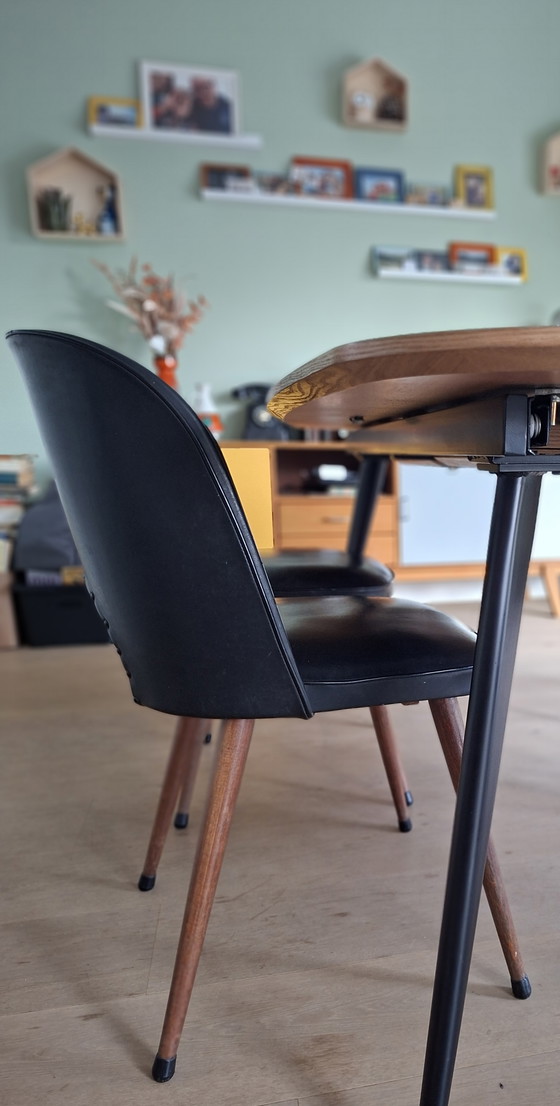 Image 1 of Set of 4 vintage design dining room chairs from the 1950s