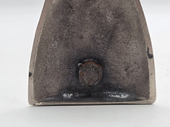 Image 1 of Vintage industriële massief RVS vaas