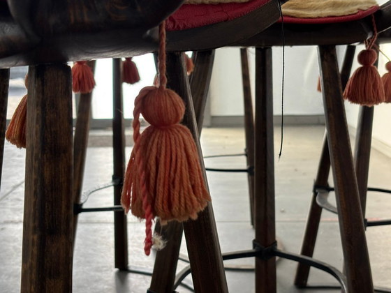 Image 1 of Vintage Brutalist Marbella Stools attributed to Sergio Rodrigues, 1970s, Set of 6