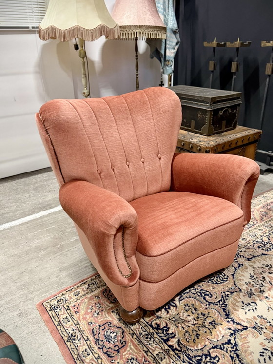 Image 1 of Ensemble de salon vintage en mohair | Canapé 3 places et 2 fauteuils