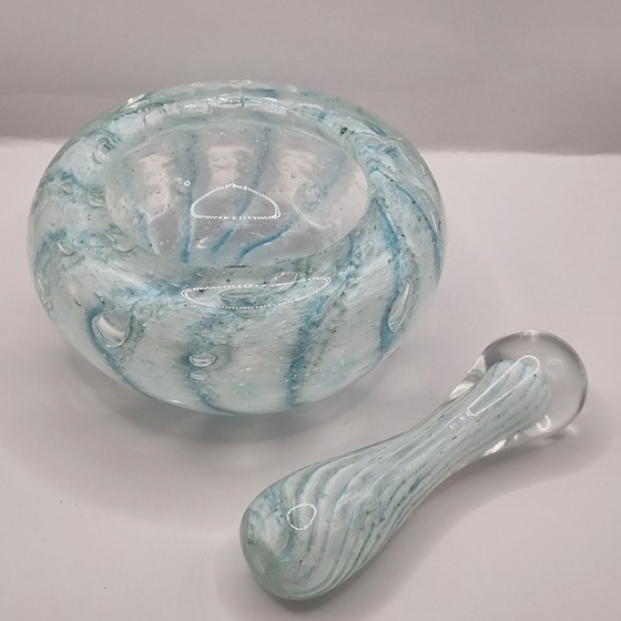 Image 1 of Vintage Murano swirl mortar and pestle