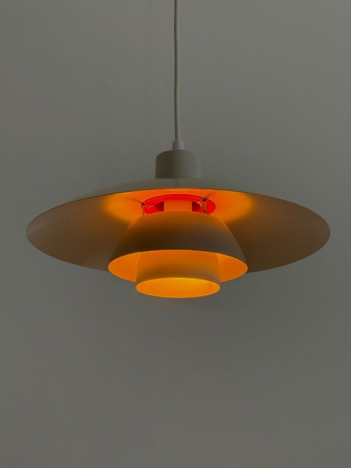 PH 4/3 pendant lamp white with orange accents by Poul Henningsen for Louis Poulsen