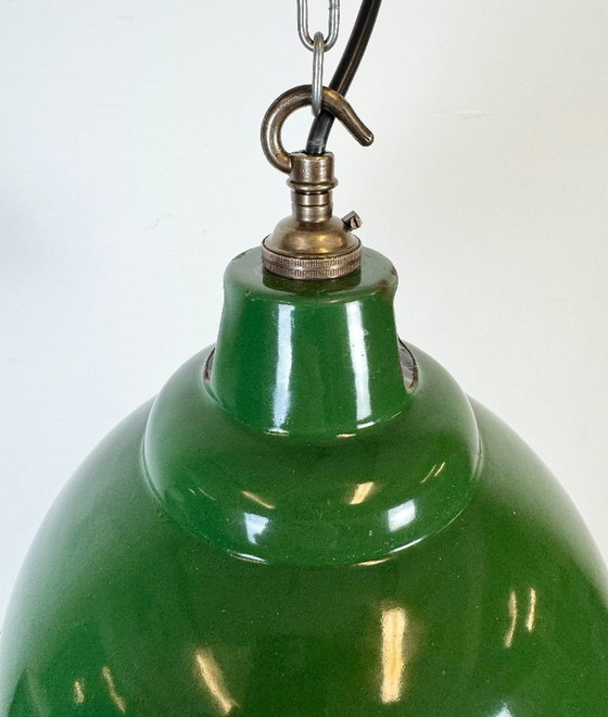 Image 1 of Industrial Green Enamel Factory Pendant Lamp from Maxlume, 1960s