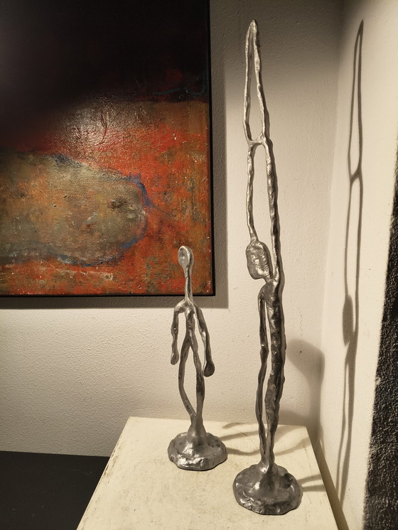 Image 1 of Vintage design modernist expressionist aluminum sculptures