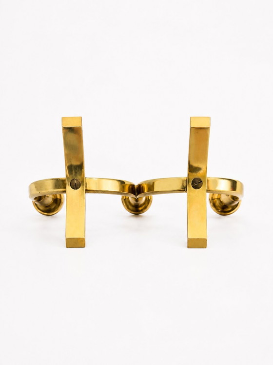 Image 1 of Gunnar Ander Ystad Metall Attributed Brass Candelabra Mid-Century Sweden