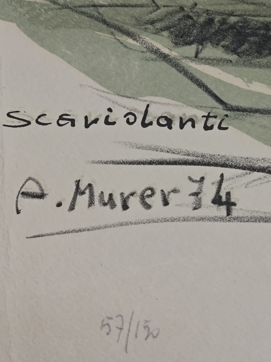 Image 1 of Lithografie von A. Murer, 57/150, handsigniert