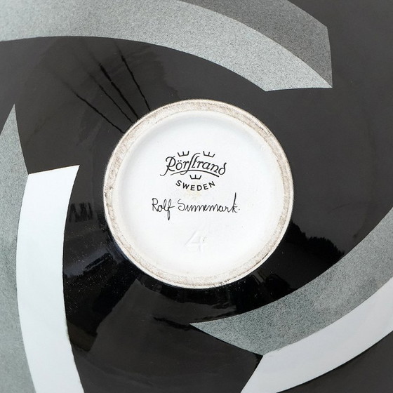 Image 1 of Dekorierter Keramikteller "Atlantis" von Rolf Sinnemark für Rorstrand, 1980er Jahre