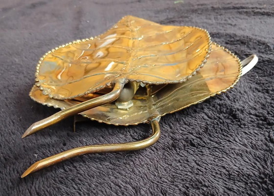 Image 1 of Coppia di applique da parete vintage DLG Jansen, circa 1970, stile foglia oro