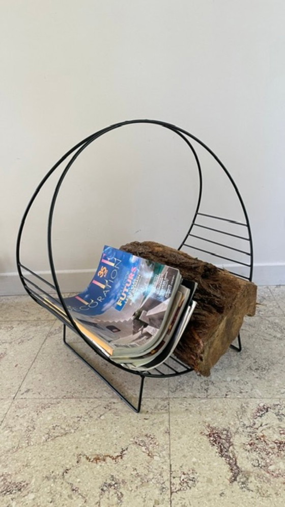 Vintage Magazine Rack Log Holder – Metal (photo 33 of 44)