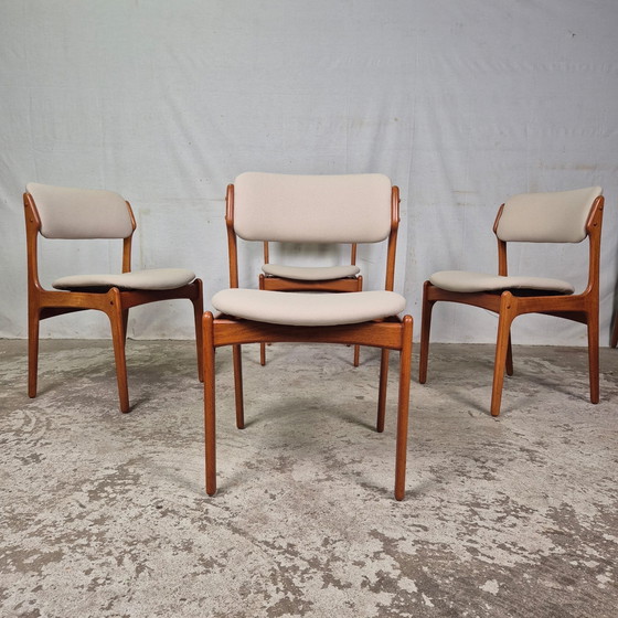 Image 1 of 4x Erik Buch model 49 dining chair, Vintage Danish teak 60's