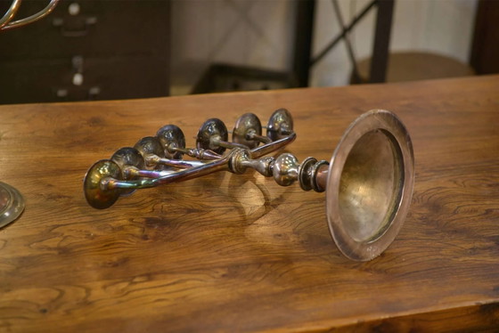Pair of brass and copper candlesticks 1950s – Candle holders, Vintage (photo 9 of 11)