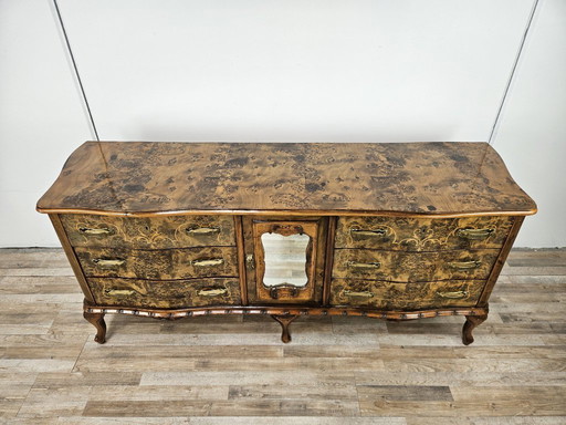 Chippendale ladekast met zes laden uit 1950