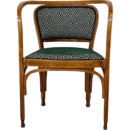 Vintage armchair No. 715 in fabric and wood by Gustav Siegel for Kohn, Austria 1900