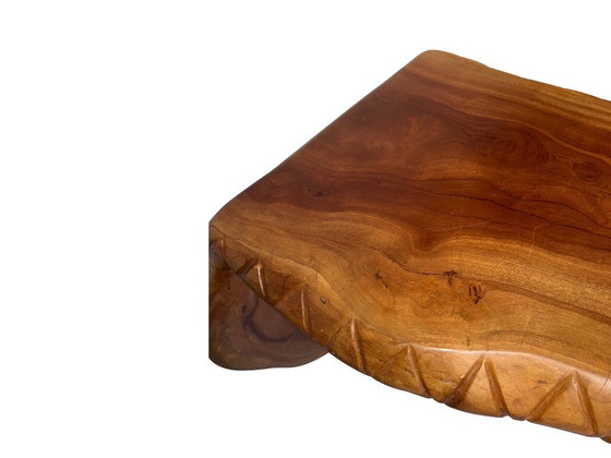 Image 1 of Mesa de diseño estilo tronco de árbol: madera maciza de caoba de una sola pieza