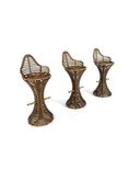 3x vintage rotan barkruk, Mary Beatrice Bloch ‘50