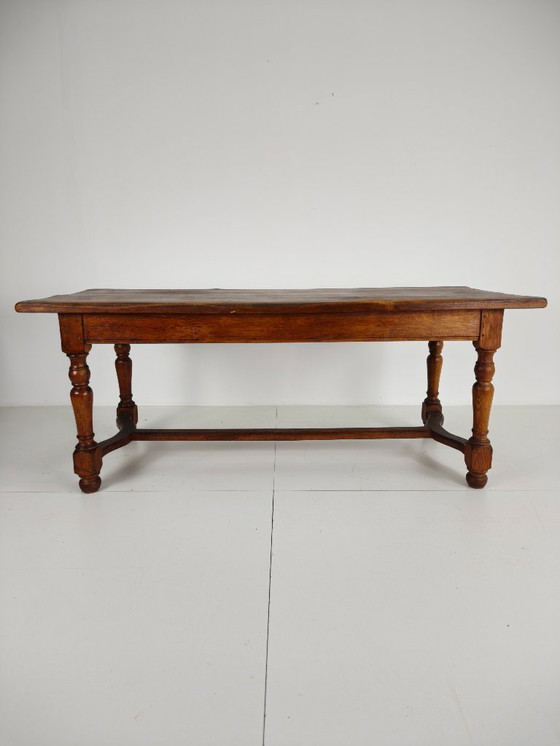 Image 1 of French Antique Oak Farmhouse Table – 20th Century