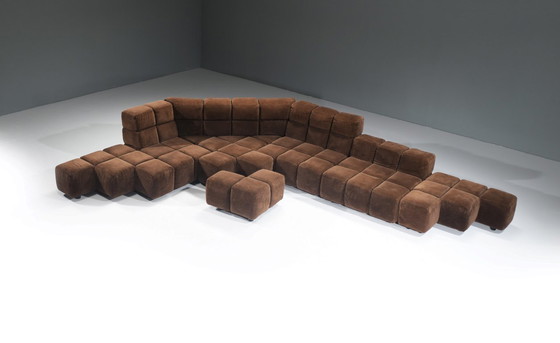 Image 1 of Very rare Castell Sofa in original fabric by Hans Hopfer for Wiener Werkstätte