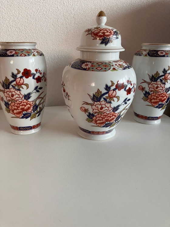 Image 1 of Chinese Ginger Jar With 2 Vases