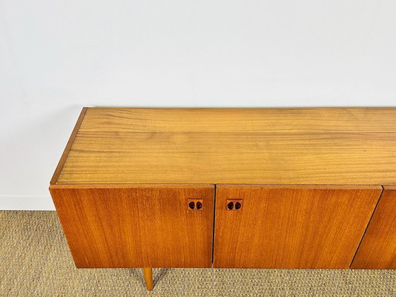 Image 1 of Scandinavian teak sideboard with 4 doors and tapered legs, 1960