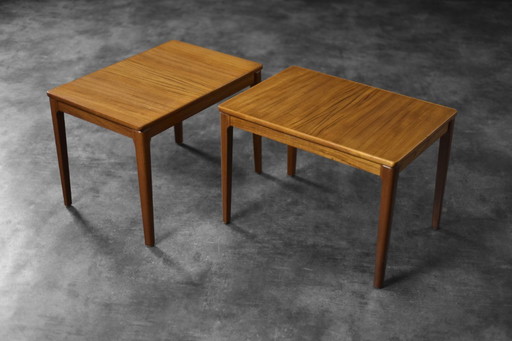 Vintage Mid-Century Scandinavian Modern Brown Teak Side Tables by Albert Larsson for Alberts Tibro, 1960s, Set of 2