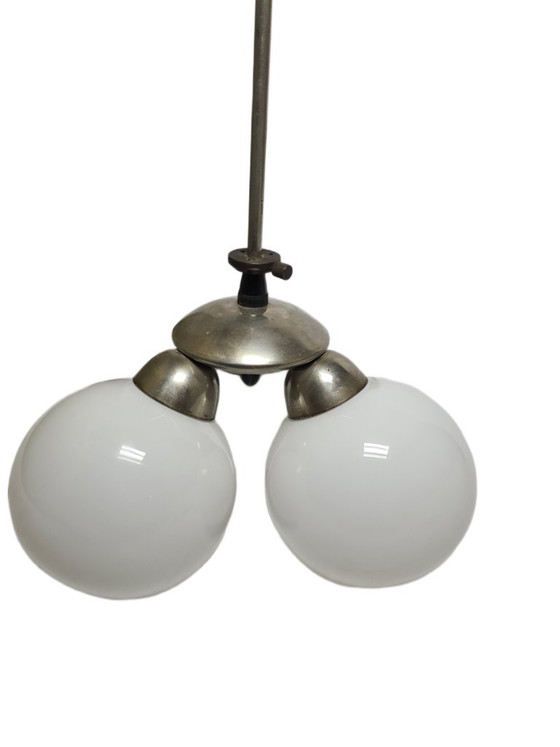 Kroonluchter in postmoderne stijl, Polen, jaren 1960 – Glass, Metal (photo 3 of 10)