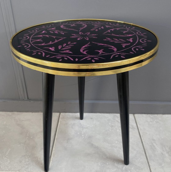 Kleine ronde glazen plantentafel uit de jaren 60 – Glass, Metal (photo 10 of 12)
