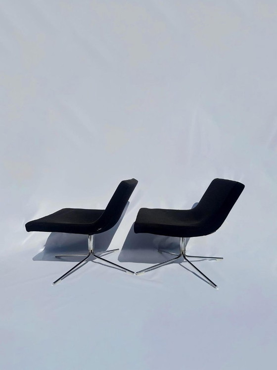 Offecct Bond Poltrone Lounge, Design Jean-Marie Massaud, Tessile, Cromo, Nero, Modern (foto 4 di 7)