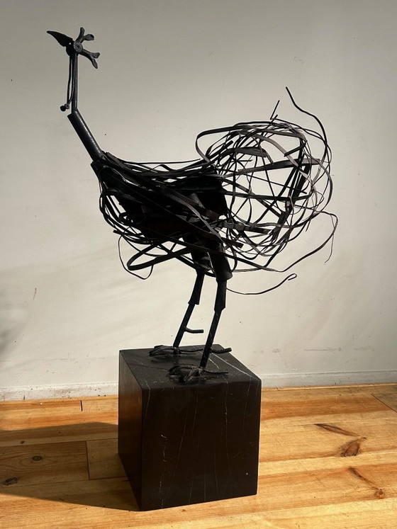 Skulptur aus Recyclingmaterial: Hahn – Bildhauerei, Metal, Stone (photo 10 of 20)