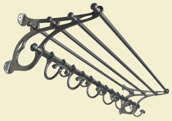 Image 1 of Eichholtz Hudson Wall Coat Rack | Large Version | Nickel | New Condition