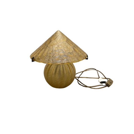 Image 1 of Frans Art Deco glazen paddestoel tafellamp, jaren 20/30