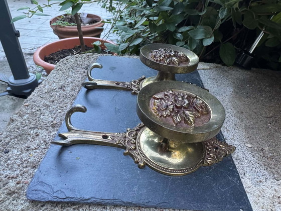 2 large vintage Italian brass Coat racks (photo 7 of 11)