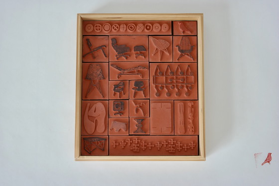Image 1 of Vitra, Eames Rubber Stamp Set in Original Wooden Box