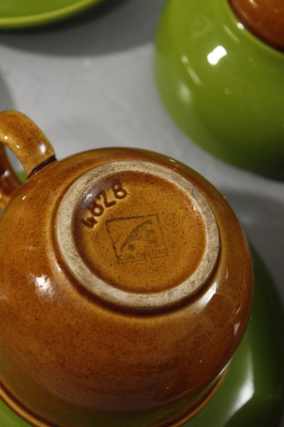 Image 1 of Colombo servizio da caffè vintage in ceramica design Space Age anni '70 Italia