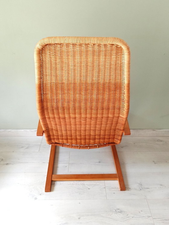 Image 1 of Sillón cantilever Oland Fatolj para IKEA en mimbre y madera