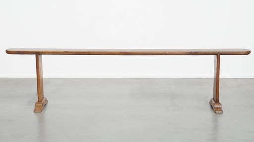 Antica panca francese da ingresso/panca per tavolo da pranzo