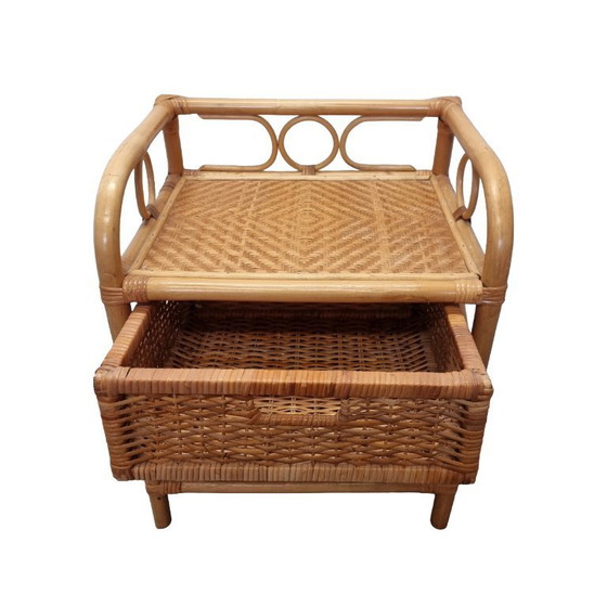 Image 1 of Comodino vintage in rattan