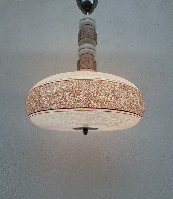 Image 1 of Lampadario in vetro Art Déco dalla Cecoslovacchia