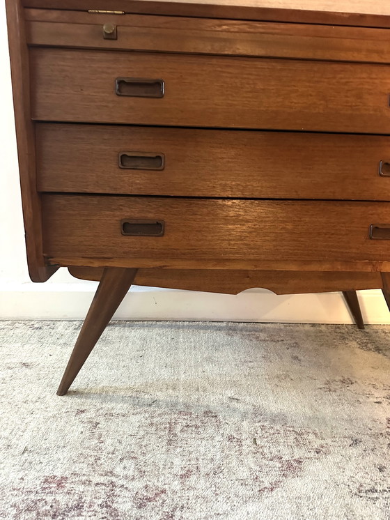 Image 1 of Deense ladekast / bureau / wandkast / secretair Scandinavisch vintage design