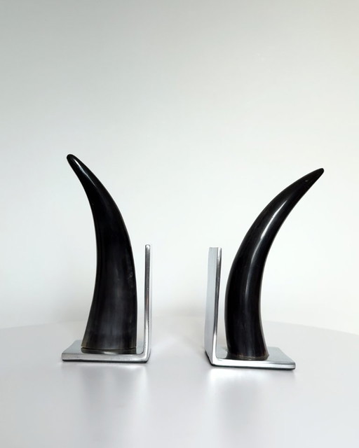 Natural Cow Horn Bookends