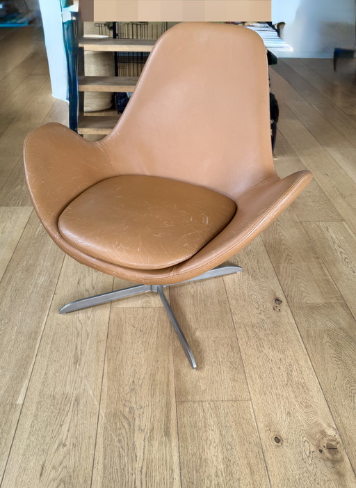 1 fauteuil pivotant en cuir design Ghost bas