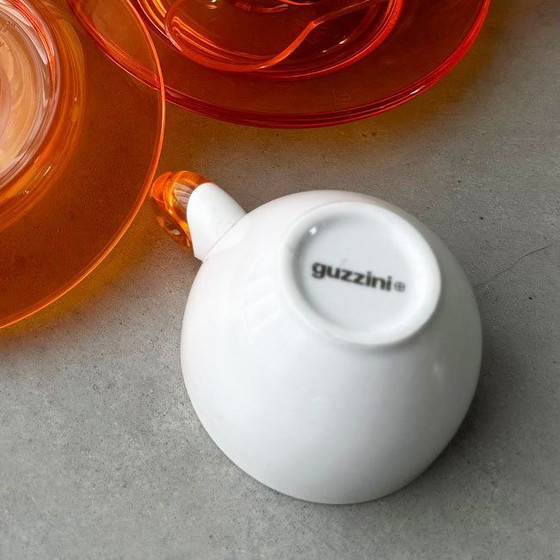 Image 1 of Guzzini Feeling Espresso Set –1980s Design in Porcelain and Lucite Plastic