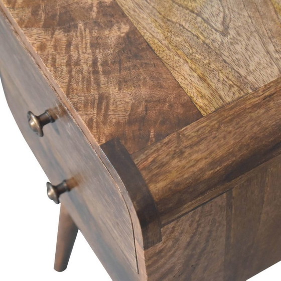 Image 1 of Mango wood nightstand with grey-wash finish