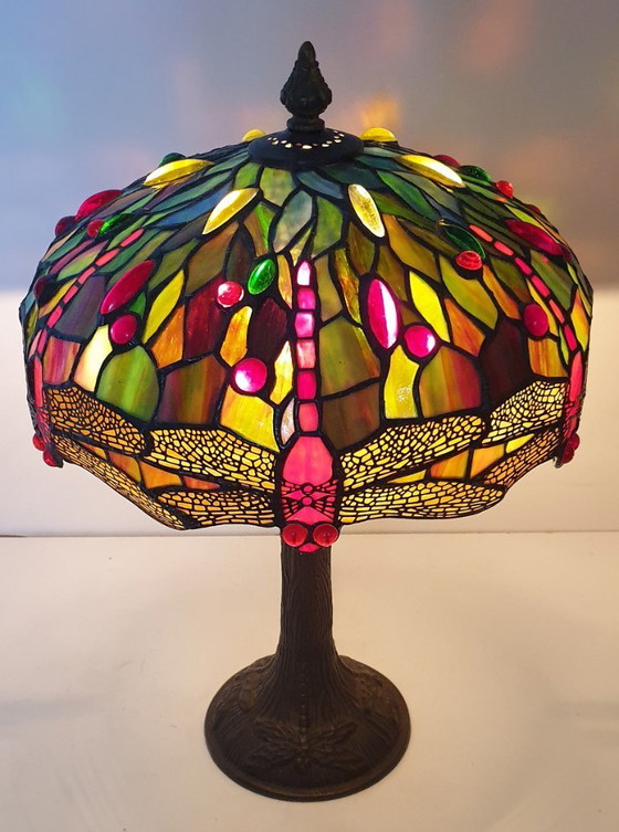 Image 1 of Tiffany table lamp 6 Dragonfly