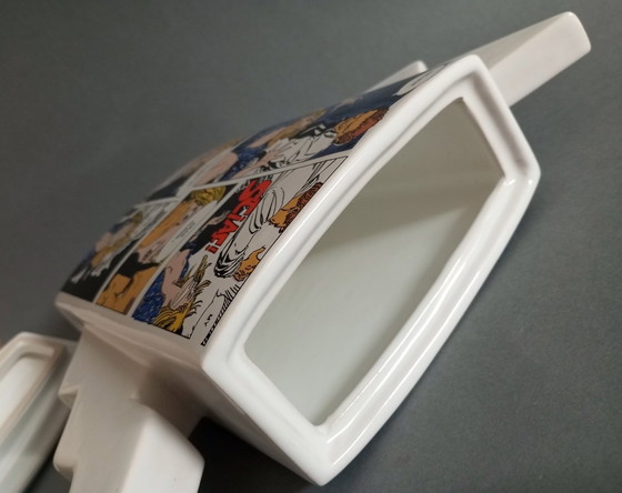 Image 1 of Juraj Mihalik Postmodern/Pop-Art Comics 'Tea & Coffee Story' Theepot 1980's Zeldzaam!