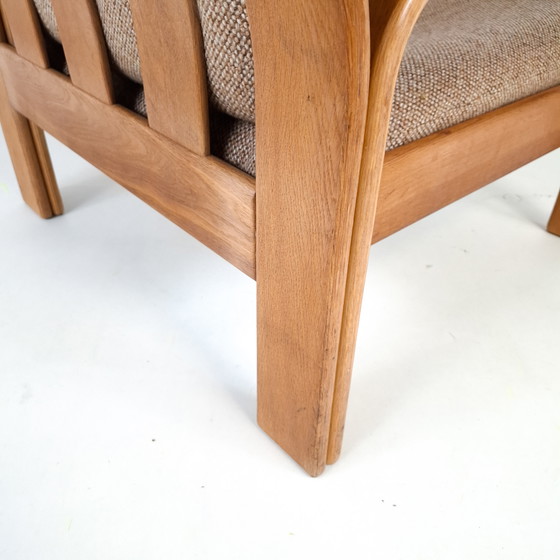 Image 1 of 2x vintage fauteuil Deens design hout/stof mid century