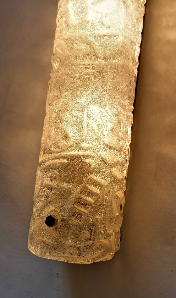 Image 1 of Set di lampade da parete in vetro ghiaccio di metà secolo