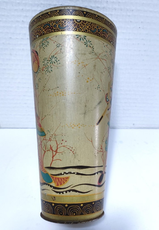 Image 1 of Portapinceles decorado al estilo japonés, mediados del siglo XX.